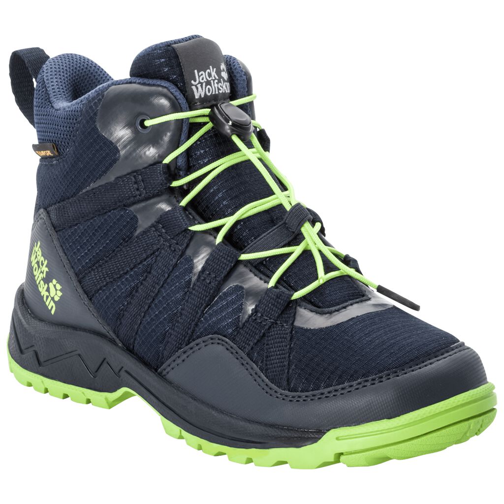 Jack Wolfskin THUNDERBOLT TEXAPORE MID Gyerek Túracipő Sötét Kék/Világos Zöld - DSBRTV-018